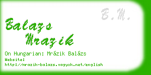 balazs mrazik business card