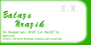 balazs mrazik business card